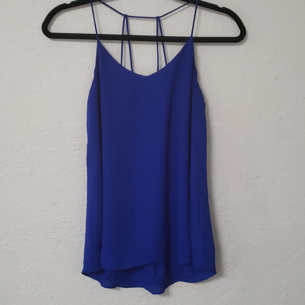 Flowy blue spaghetti strap top size small